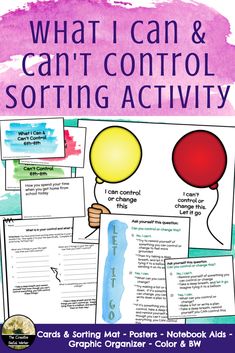 what i can and can't control sorting activity for students to use in the classroom