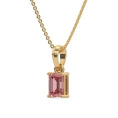 Fancy Pink Emerald Solitaire Diamond Necklace made with an fancy Pink emerald cut diamond in a four prong setting with adjustable chain. ✦ 𝐒𝐭𝐨𝐧𝐞 𝐃𝐞𝐭𝐚𝐢𝐥𝐬✧ Shape: Emerald✧ Focal Stone Size: 1.00 CT, 1.50 CT, 2.00 CT, 2.50 CT, 3.00 CT✧ No of Diamonds: 1✧ Stone Type: Lab Grown Diamond ✧ Diamond Clarity: VS1+✧ Diamond Color: Fancy Pink ★ 𝐍𝐞𝐜𝐤𝐥𝐚𝐜𝐞 𝐃𝐞𝐭𝐚𝐢𝐥𝐬: ✧ Metal Type: Solid Gold ✧ Metal Purity: 14K Solid Gold, 18K Solid Gold ✧ Metal Tone: Yellow Gold, White Gold, Rose Gold Solitaire Diamond Necklace, Pink Emerald, Solitaire Necklace, Diamond Solitaire Necklace, Halo Earrings, Emerald Cut Diamond, Halo Earrings Studs, Solitaire Necklaces, Vs Diamond