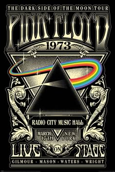 the dark side of the moon tour poster for pink floyd's 1971 concert in new york