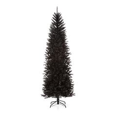 a black christmas tree on a white background