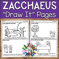 the zacchiaeus draw it pages with colored pencils