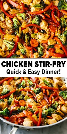 Chicken stir-fry recipe Chicken And Veg Stir Fry Recipes, Easy Dinner Recipes Stir Fry, Stir Fry Recipes Meal Prep, Stir Fry Wok Recipes, Easy Chicken Stirfry Dinner Recipes, Easy Chicken Veggie Stir Fry, Healthy Dinner Recipes Chicken Stir Fry, Yummy Stir Fry Recipes, How To Make Chicken Stir Fry