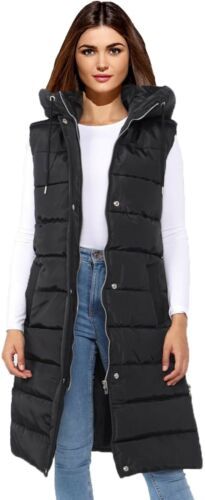 Top Seller for Long Gilet Sleeveless Bodywarmer Popper Zip Quilted Hooded Coat Pockets , Womens Coat Gilet Outfit, Long Gilet, Hooded Gilet, Puffer Coats, Jacket Collection, Gilet Long, Stylish Coat, Coat Pocket, Women's Activewear