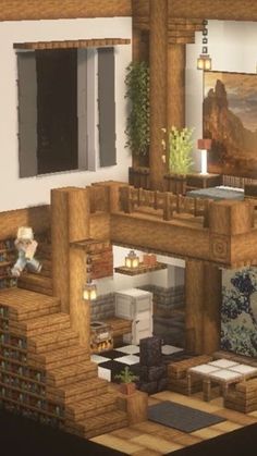 Minecraft Desert House Interior, Castle Blueprints, Minecraft Staircase, Minecraft Cabin, Minecraft House Interior, Survival House, Mc Builds