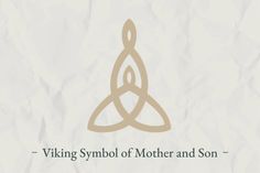 the symbol for viking symbol mother and son, on crumpled paper with words that read viking symbol mother and son