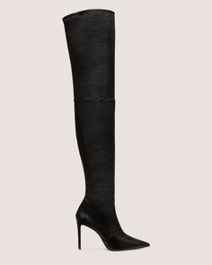 ULTRASTUART 100 STRETCH BOOT | Stuart Weitzman Sleek High Shaft Heeled Boots, Sleek High Shaft Fitted Heeled Boots, Sleek Fitted High Shaft Heeled Boots, Sleek Fitted Knee-high Boots, Formal Fitted Knee-high Boots, Fitted Knee-high Boots With Reinforced Heel, Fitted Knee-high Boots With Padded Heel, Luxury Leather Over-the-knee Boots, Black High Shaft Fitted Boots