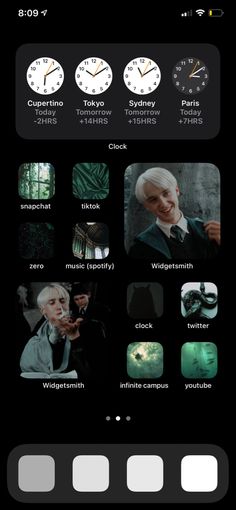 an iphone screen showing the time zones for harry potter and hermione's hogwarts