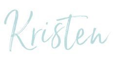 the word kristen written in blue ink on a white background with a handwritten name