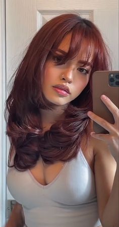 Cherry Hair Colors, Ginger Hair Color, Hair Color Auburn, Burgundy Hair