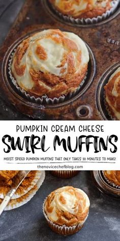 These Pumpkin Cream Cheese Muffins are moist spiced pumpkin muffins topped with sweet cream cheese that melts into them as they bake. Bonus: they only take 30 minutes! Pumpkin Cream Cheese Muffins If you are Pumpkin Cream Cheese Swirl Muffins Recipe, Cheese Swirls, Scones Pumpkin, Cream Cheese Swirl Muffins, Swirl Muffins, Cream Cheese Swirl, Pumpkin Cream Cheese Muffins, Pumpkin Cream Cheese, Fall Baking Recipes