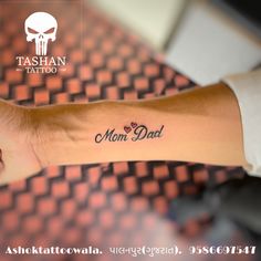 TashanTattoo
AshokTattooWala
S.20. Tirupati plaza
Opp. New bus stand
Near gd modi collage
Palanpur (gujrat)
9586697547
9687533310 Mom And Dad Tattoo For Daughter, Mom And Dad Tattoo, Dad Daughter Tattoo, Mutterschaft Tattoos, Mom Dad Tattoo, Tiny Tattoos With Meaning, Forget Me Not Tattoo, Tattoos For Dad Memorial, Mom Dad Tattoo Designs