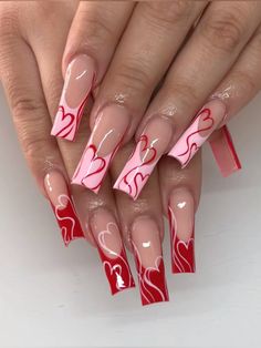 Red Nail Art, Sassy Nails, Long Acrylic, Red Nail, Dream Nails, Cute Nail Designs, Valentines Nails, Long Acrylic Nails, Nails On Fleek