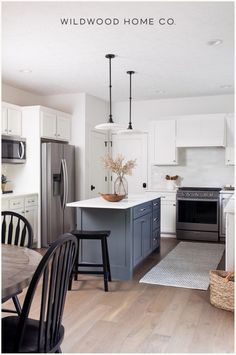 the kitchen is clean and ready to be used as a dining room or living room