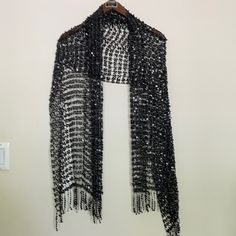 Sequin Scarf Approximately 68 Inches Long Up The Glamour Of Any Outfit With A Sequined Scarf! Add The Shimmer Of Sequins On Soft, Acrylic Mesh For Night Or Day. Long Tassels And Generously Sized To Wear As A Scarf Or Wrap. Original Owner Nwot A Must-Have For Every Occasion Over 1,000 Hand-Sewn Sequins Sheer, Sensational Mesh Instantly Transforms An Outfit Dramatic Night Or Day A Gorgeous, Stylish Gift Last 2 Pictures Are For A Visual Clean And Smoke Free Home Jsmc Sparkly Scarf, Hermes Twilly Scarf, Black Satin Heels, Sequin Scarf, Michael Kors Scarf, Purple Scarves, Black Suede Pumps, Wool Wrap, Knit Infinity Scarf