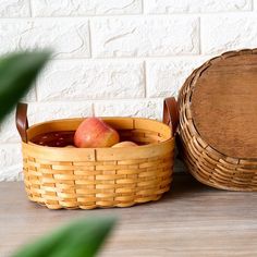 "rustic semi-oval wood fruit basket with handle kitchen organization ideas" Fresh Fruit And Vegetables, Oval Basket, Basket With Handle, Stackable Storage, Fresh Fruits And Vegetables, Fir Wood, Kitchen Handles, Fruit Basket, Leather Handles