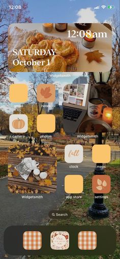 the fall calendar is displayed in this screenshote screen shot, with autumn colors