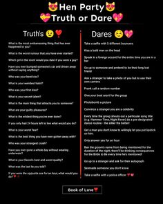 a poster with the words truth or dare on it