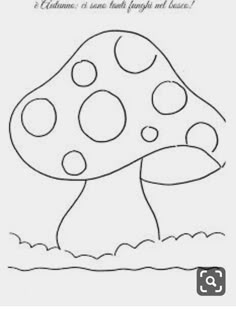 a coloring page with a mushroom in the middle and words above it that read,