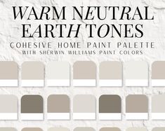 Sherwin Williams Greige Color Palette, Warm Neutral Paint Colors, Sherwin Williams Amazing Gray, Whole House Color Scheme, Taupe Paint Color - Etsy Natural Color Palette Earth Tones Master Bedrooms, Warm Neutral Sherwin Williams Paint Colors, Taupe Tone Sherwin Williams, Sherwin Williams Taupe Colors, Earth Tone House, Taupe Wall Color, Warm Neutral Kitchen, Sherwin Williams Warm Neutrals, Warm Beige Paint Colors