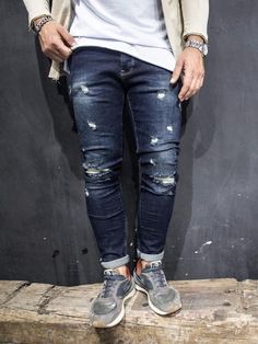 Check us Out! Free Shipping (US Only) on orders of $100 or more! Ripped Stretch Jeans For Streetwear, Stretch Ripped Jeans For Streetwear, Ripped Slim Fit Bottoms For Fall, Fall Ripped Slim Fit Bottoms, Fall Slim Fit Ripped Bottoms, Ripped Slim Fit Denim Bottoms, Mens Jean Shorts, Men Jeans Pants, Vans Converse