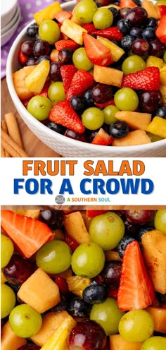 fruit salad for a crowd in a bowl