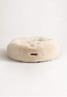 the dog bed is made from sheepskin