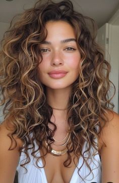 #LongHair #HairGoals #LongLocks #HairInspo #HealthyHair #LongHairJourney #HairTransformation #LoveYourHair #HairCare #LongAndLovely #HairstyleInspo #HairVibes #LusciousLocks #HairGameStrong #NaturalHair #FlowingHair #LongHairBeauty Balayage Hair Brunettes, Naturally Wavy Hair Cuts, Curly Balayage Hair, Dyed Curly Hair, Highlights Curly Hair, Blonde Curly Hair, Wavy Haircuts, Dirty Blonde Hair, Colored Curly Hair