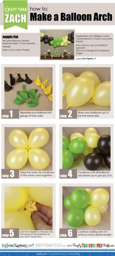 how to make balloon archs with pictures and instructions for making them look like balloons