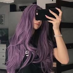 Synthetic Purple Wavy Wig 24inch Long Wave Women's Wigs None Lace Wigs Cosplay | eBay Denim Hair, Scene Girl, Balayage Blonde, Hair Streaks, Wedding Hair Down, Hair Color Blue