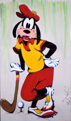 an image of mickey mouse playing golf