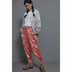 Viscose  Embroidered detail  Removable belt  Side slant pockets  Pull-on styling Velvet Loungewear, Jogger Outfit, Christmas Outfit Ideas, Floral Joggers, Velvet Joggers, Plaid And Leopard, Embroidered Velvet, Cropped Joggers, Printed Joggers