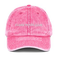 Introducing our Clean Plate Club Hat! Are you part of the clean plate club? This hat is comfortable, adjustable and made just for you. It's a classic dad hat that comes in a variety of colors with "clean plate club", expertly embroidered on the front.Looking for something personalized? Shoot us an email!• 100% cotton twill• 6-panel unstructured cap• 6 sewn eyelets• Black sweatband• Metal snap buckle with an antique brass finish• One size fits most - See size guide• Actual color may be slightly d Foodie Outfit, Harry Styles Sweatshirt, Bridal Cap, Feminist Jewelry, Feminist Sweatshirt, Fettuccine Alfredo, Animal Sweatshirt, Happy Design, Symbolic Jewelry