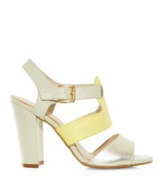 Yellow (Yellow) Wide Fit Yellow Colour Block Open Toe Heels | 309963285 | New Look Open Toe Heels, Yellow Colour, Kinds Of Shoes, Colour Block, Yellow Color