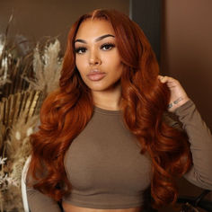 Copper Brown Loose Body Wave 6x5 HD Lace 3D DOME Cap Wear Go C Part Glueless Mini Knots Pre-plucked Hair Pre-cut Lace Wig Dark Ginger Hair, Hair Ginger, Color Castaño, Full Lace Front Wigs, Indian Human Hair, Dyed Hair Inspiration, Professional Hairstylist, 100 Human Hair Wigs, Human Virgin Hair