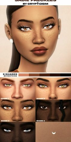 the different types of eyes and eyebrows are shown in this graphic style, with each individual's face