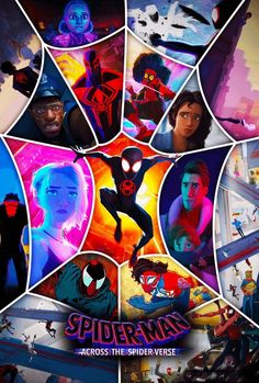 the spider - man movie poster is shown in multiple images, including an image of various characters