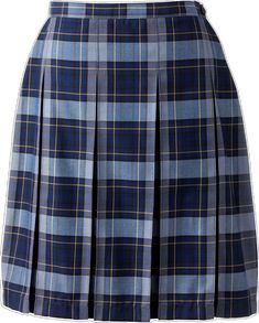 Box Pleat Skirt, Pleat Skirt, Box Pleats, Womens Plaid, School Outfits, Skirt Top, Lands End, Pleated Skirt, The Knee