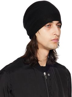 Lightweight knit cashmere beanie. Rib knit brim. Supplier color: Black Classic Black Wool Beanie, Black Knitted Beanie For Winter, Casual Cashmere Soft Knit Beanie, Casual Winter Cashmere Beanie, Black Wool Beanie Cap, Casual Cashmere Beanie For Fall, Casual Cashmere Beanie For Cold Weather, Black Wool Hats For Cold Weather, Black Knitted Hat For Streetwear