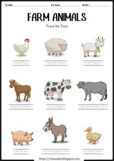 farm animals worksheet for kids