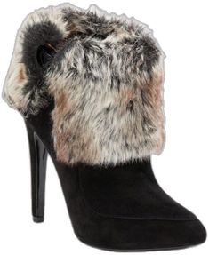 Faux Fur Boots For Party And Fall Season, Fall Party Boots With Faux Fur, Elegant Boots With Faux Fur Lining, Party Boots With Faux Fur Trim And Round Toe, Chic Boots With Faux Fur Trim And Round Toe, Chic Boots With Faux Fur Lining And Round Toe, Chic Fall Boots With Faux Fur Lining, Square Toe Leather Boots, Brown High Boots