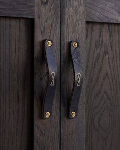 a close up of a wooden door handle