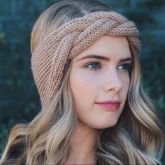 Cute Khaki Colored Knitted Headband Stay Chic And Warm One Size Fits Most Braided Headwrap, Boho Head Wrap, Cable Headband, Cable Knit Headband, Warm Headbands, Knitted Headband, Stretch Headband, Turban Style, Braided Headband