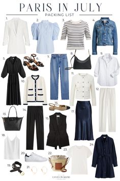 Going to Paris? How To Pack For Paris in July | La Vie on Grand What To Pack For Paris In May, Packing For Paris In September, What To Pack For Paris In June, What To Pack For Paris In March, Pack For Paris In Spring, Paris In July, What To Pack For Paris, August Outfits