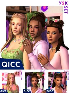 an image of three women in the same avatar for their own video game, qlcc