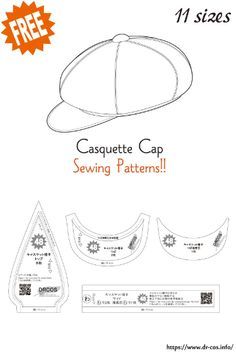 the sewing pattern for a baseball cap