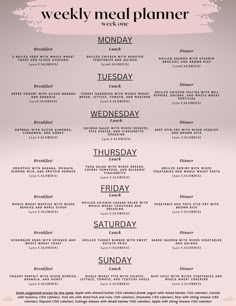 Track Meal Plan, How To Keep Track Of Calories, Food Planning Weekly Meal Ideas, Healthy Eating Weekly Meal Plan, Healthy Meals Week Plan, Healthy Eating Routines For Women, Healthy Recipes Meal Plan, Healthy Meal Ideas Breakfast Lunch And Dinner, Meals Plans For The Week