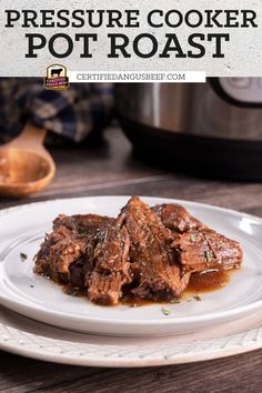 instant pot roast on a white plate