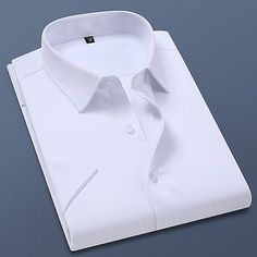 Season:Spring  Summer; Fabric:100% Polyester; Sleeve Length:Short Sleeve; Look After Me:Machine wash; Gender:Men's; Style:Business; Elasticity:Inelastic; Tops Type:Work Shirt; Occasion:golf shirts,Business; Pattern:Solid / Plain Color; Neckline:Classic Collar; Listing Date:06/08/2023; Bust:; Length:; Shoulder Width:; Sleeve:; Quantity:1pc Semi-formal Solid Color Short Sleeve Tops, Black Polo Shirt For Formal Occasions, Formal Black Short Sleeve Polo Shirt, Solid Color Slim Fit Short Sleeve Shirt, Solid Color Slim Fit Shirt With Short Sleeves, Slim Fit Solid Color Short Sleeve Shirt, Slim Fit Solid Color Shirt With Short Sleeves, White Casual Business Tops With Collar, White Business Tops With Casual Collar