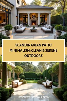 Scandinavian-style patio with minimalist furniture and clean lines