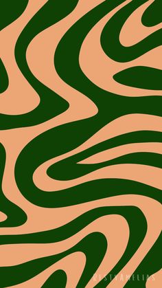 an orange and green background with wavy lines